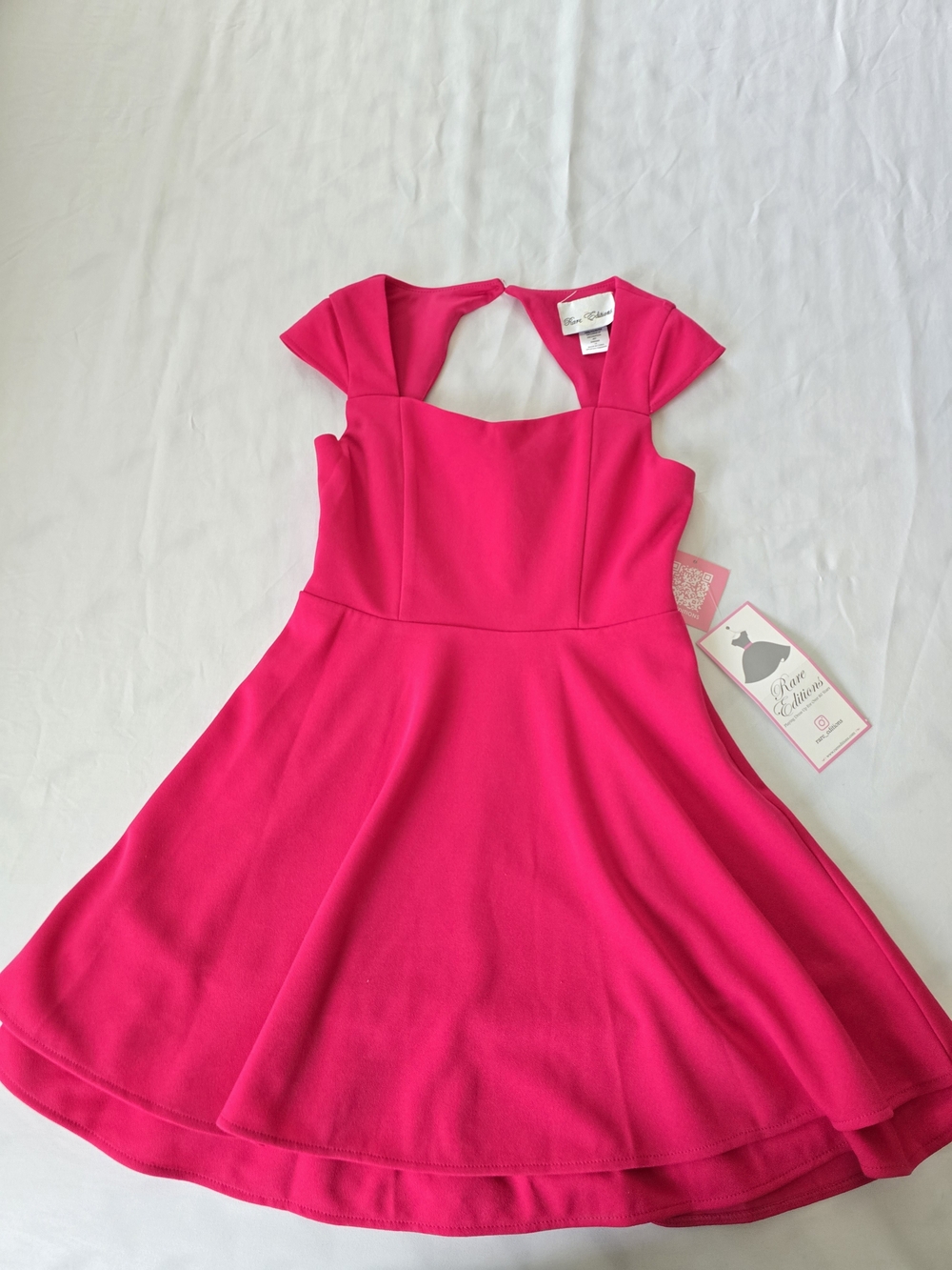Rare Editions Girls Hot Pink Fit & Flare Dress. Size 10. Nwt - Picture 1 of 6